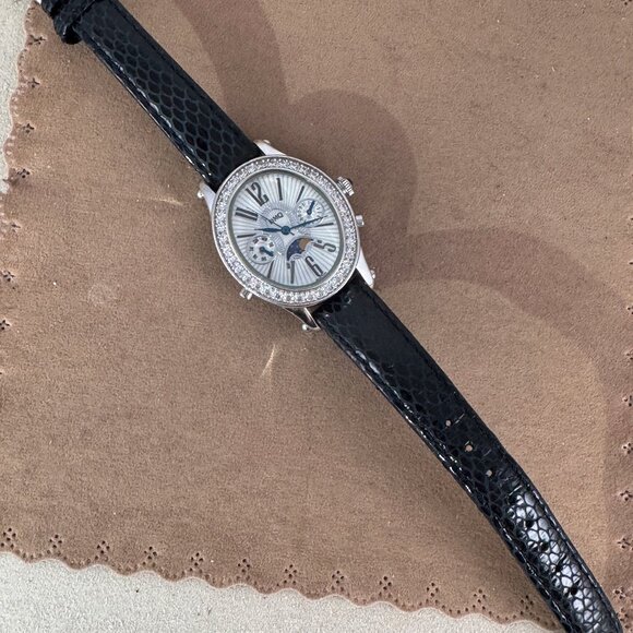 Vintage and Popular DMQ  Moon Phase Watch with Cubic Zirconia Bezel 9 inch strap main image 6